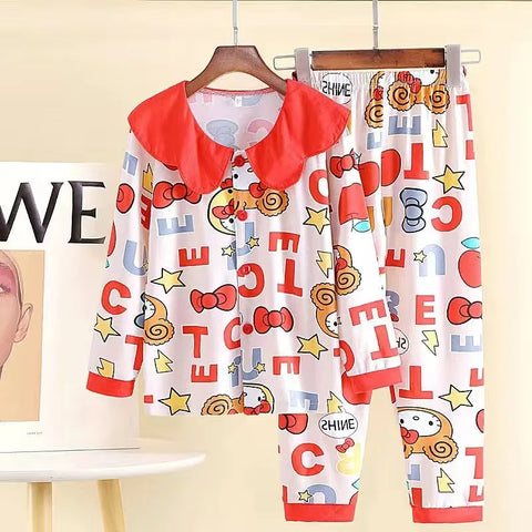 Adorable Girls Pajama Set – Princess Style Sleepwear for Autumn and Winter