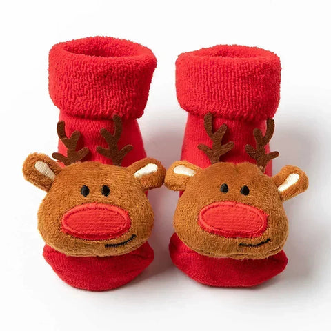 Baby Christmas Socks for Newborns – Cute Non-Slip Winter Cotton Socks for Infants