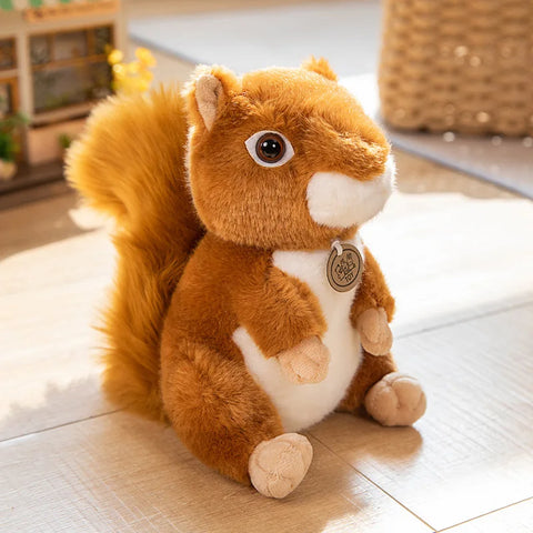 Adorable Furry Hair Big Tail Squirrel and Raccoon Plush Toy – Realistic Soft Stuffed Animal Doll