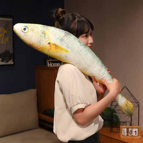 Giant Simulation Funny Fish Plush Toys – Yellow Croaker Pillow