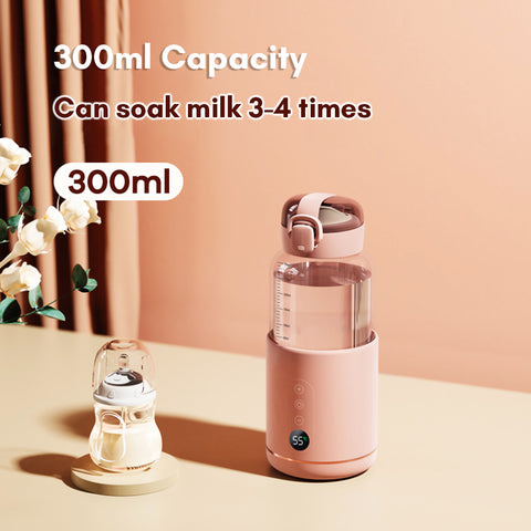 Wireless Electric Baby Bottle Heater with USB Rechargeable Temperature Control & Display