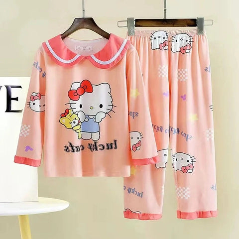 Adorable Girls Pajama Set – Princess Style Sleepwear for Autumn and Winter
