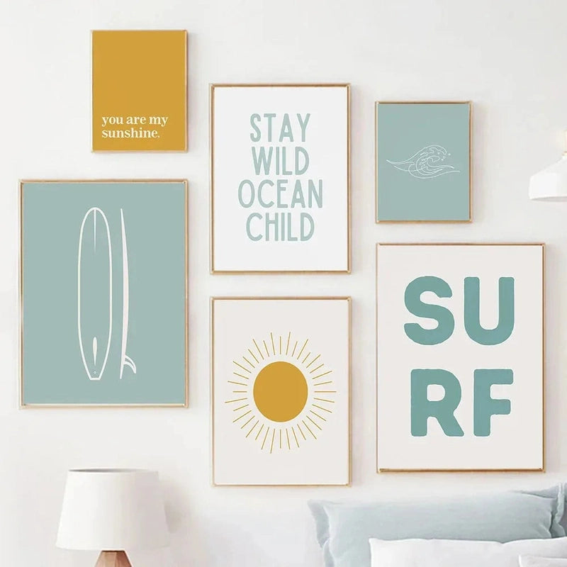 Boho Surf Canvas Prints - For Playful Spaces Teeny Pandas