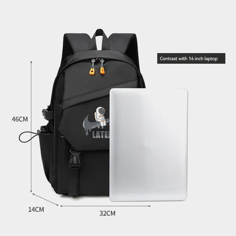 Astronaut Printed Orthopedic Laptop Backpack – Waterproof Schoolbag for Kids