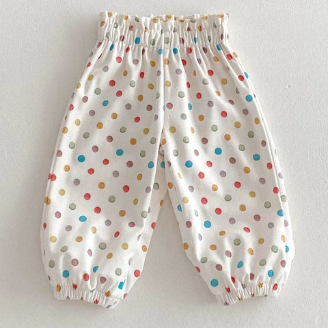 Spring New Children’s Polka Dot Harem Pants – Korean Style Floral Jogger Sweatpants