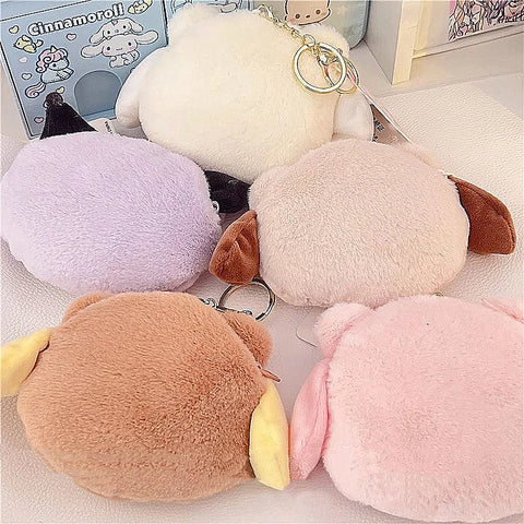 Cartoon Plush Keychain Wallet