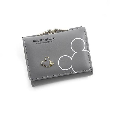 Cartoon Mouse PU Leather Wallet – Mini Short Coin Purse with Card and Photo Slot