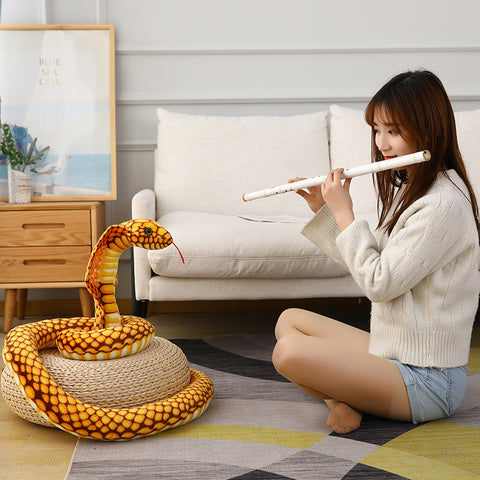 Simulated Colorful Cobra Plush Toy – Stuffed Snake Plushies