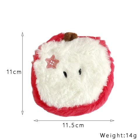 Kawaii Apple Plush Coin Wallet – Cute Mini Storage Bag for Girls
