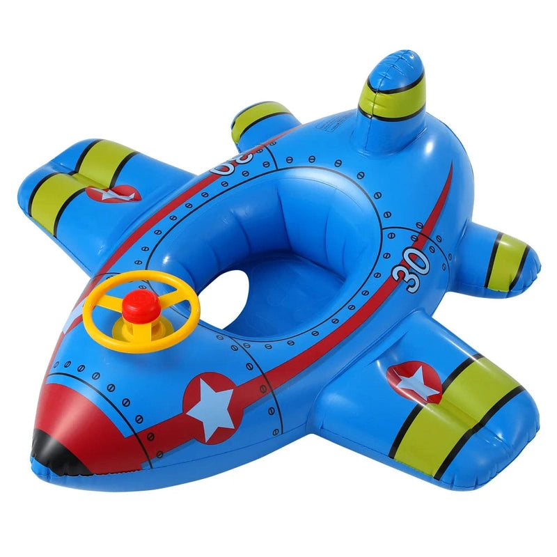 Inflatable Kids Swim Ring – Airplane Pool Float Teeny Pandas
