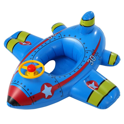 Inflatable Kids Swim Ring – Airplane Pool Float Teeny Pandas