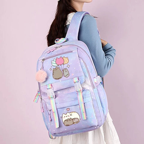 Fat Cat Cartoon Backpacks for Girls – Stylish and Multipurpose
