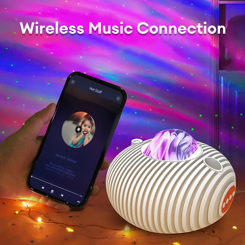 LED Aurora Galaxy Projector Night Lamp - With Bluetooth Speaker