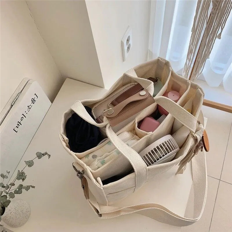 Canvas Multipocket Diaper Bag Organizer – Stylish, Compact, and Multi-Functional Teeny Pandas
