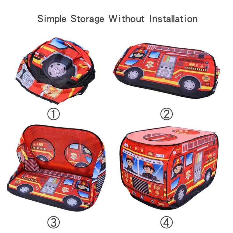 Kids Vehicle Play Tents – Firetruck, Ice Cream Truck & Police Van & More! Teeny Pandas