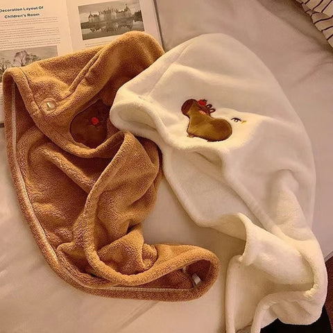 Capybara Hair Towel Hat- Quick-Drying and Easy to Use! Teeny Pandas