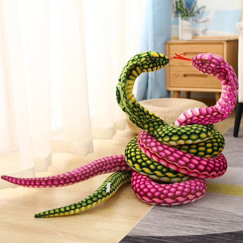 Simulated Colorful Cobra Plush Toy – Stuffed Snake Plushies