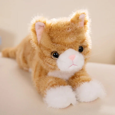 Cute Simulation Cat Plush Toys – Realistic Stuffed Kitten Models