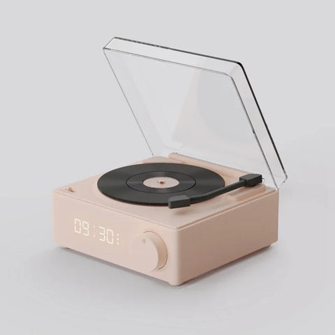 Retro Vinyl Bluetooth Speaker & Alarm Clock for Kids