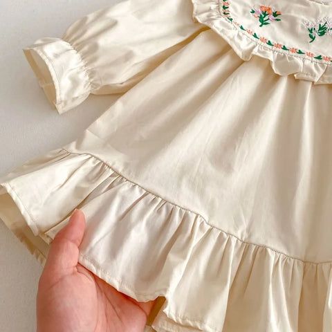 Girls Ruffle Long Sleeve Party Dress - Autumn Spring Princess Dress