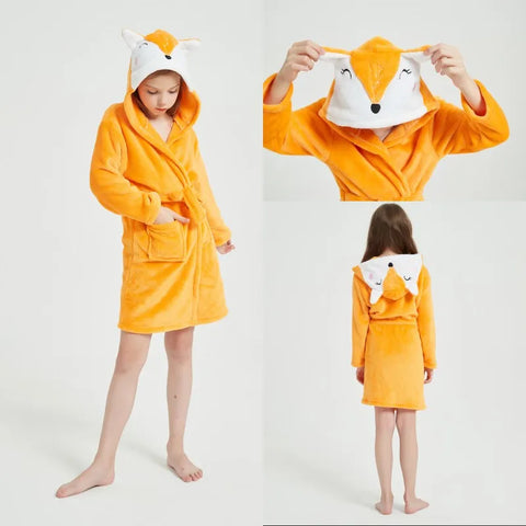Kids Flannel Bathrobe for Girls – Cute Unicorn & Animal Themed Robe