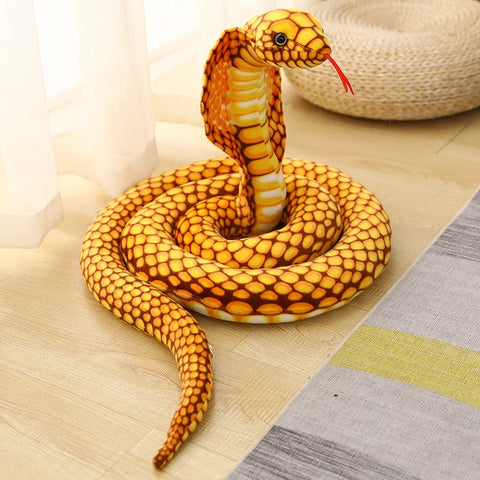 Simulated Colorful Cobra Plush Toy – Stuffed Snake Plushies