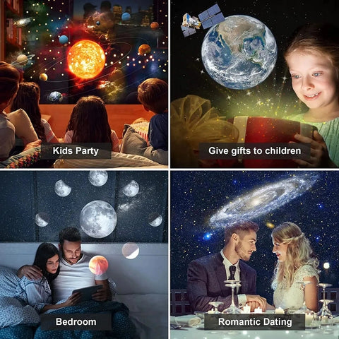 Galaxy Starry Sky Projector - 360° Rotate Planetarium Lamp for Kids Bedroom!