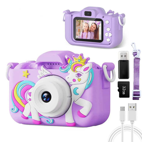 PixelCam Unicorn Kids Camera - With 1080P HD Lens and Fun Features