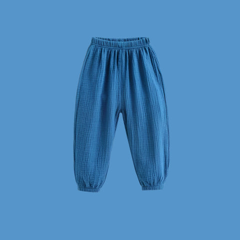 Summer Kids Cotton Linen Pleated Pants – Stylish & Comfortable Harem Trousers