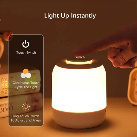 Shine Night Lights with Adjustable Brightness - USB Rechargeable Table Lamp!