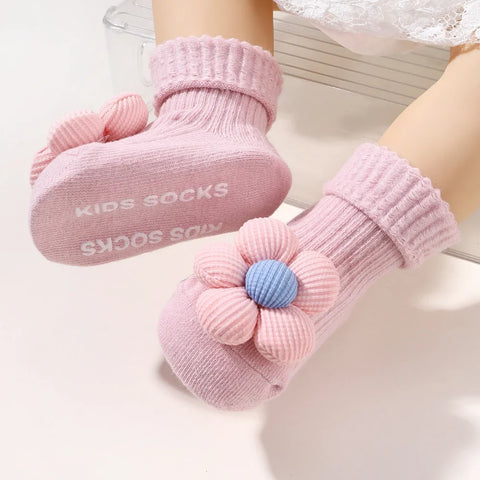 Flower Baby Headband and Socks Set for Newborn Girls