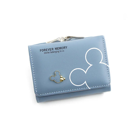 Cartoon Mouse PU Leather Wallet – Mini Short Coin Purse with Card and Photo Slot