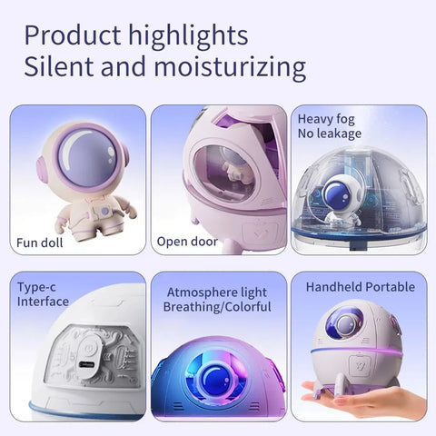 Space Capsule LED Night Light Humidifier - 7 Color Changeable Mood Lamp!