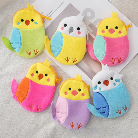 Children's Plush Parrot Wallet – Cartoon Small Bag for Coins, Earphones, and Accessories