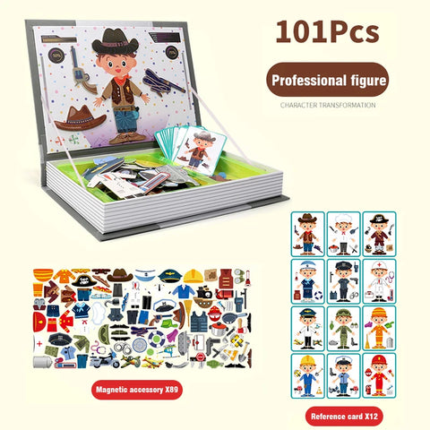 3D Magnetic Puzzle Book Set | Montessori Play