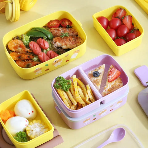 Large-Capacity Bento Lunch Box - Pack Fun, Freshness, and Flavor in Every Bite! Teeny Pandas