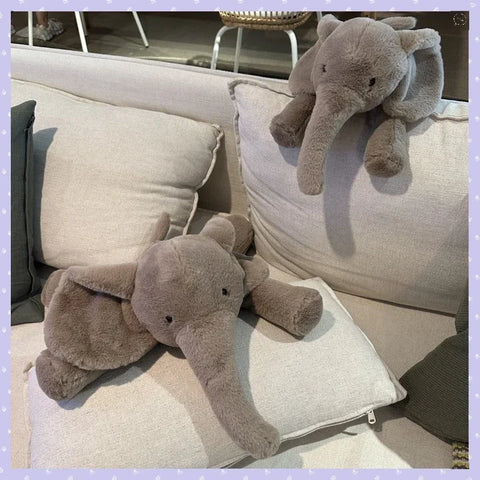 Super Soft Grey Elephant Plush Toy – Flappy Ears Hugging Pillow