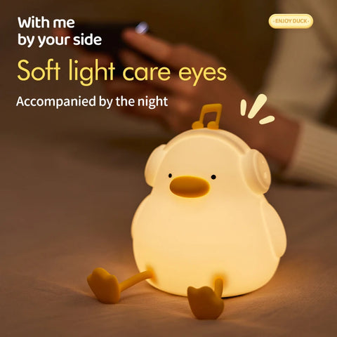 Silicone Night Light Cute Duck Lamp -  Night Light for Home & Bedroom!