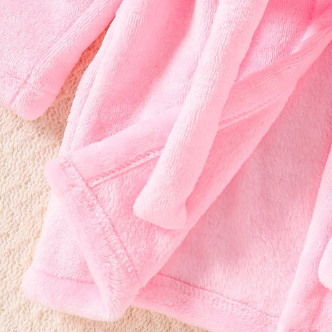 Winter Kids Hooded Flannel Bathrobe – Plush Pajamas for Boys & Girls