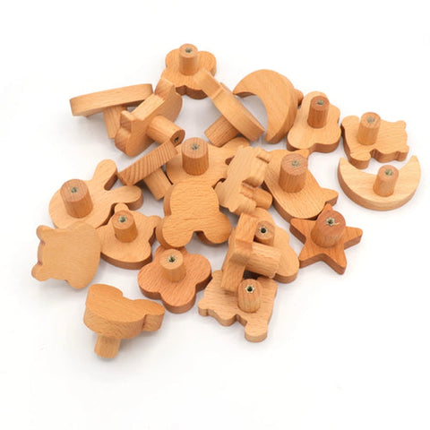 Wooden Shape Cabinet Knobs for Kids - Safe and Durable! Teeny Pandas