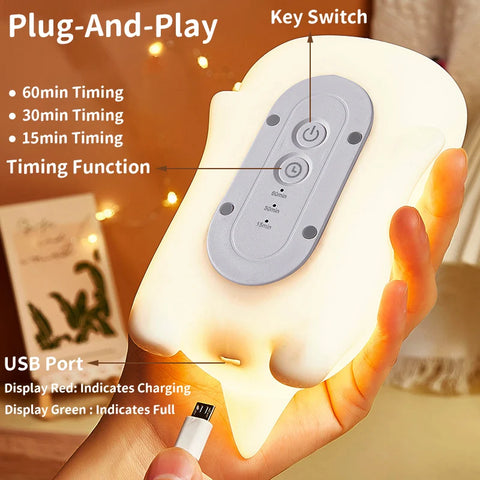 Dinosaur Silicone Night Light – Cute Animal Lamp for Kids and Adults!
