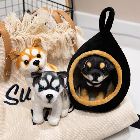 Dog Plush Toy - Cute Stuffed Husky, Akita, or Rottweiler Puppy