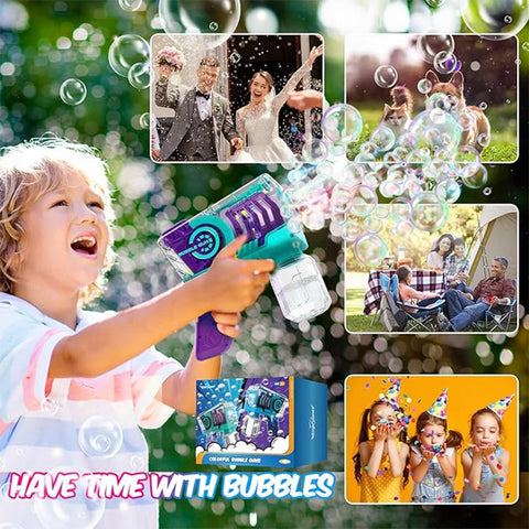 Bubble Gun with LED Lights – Automatic Bubble Machine for Kids