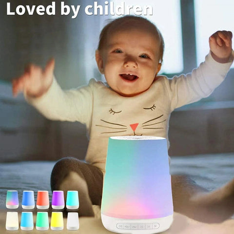 Portable White Noise Machine and Colorful Night Light for Soothing Sleep Teeny Pandas