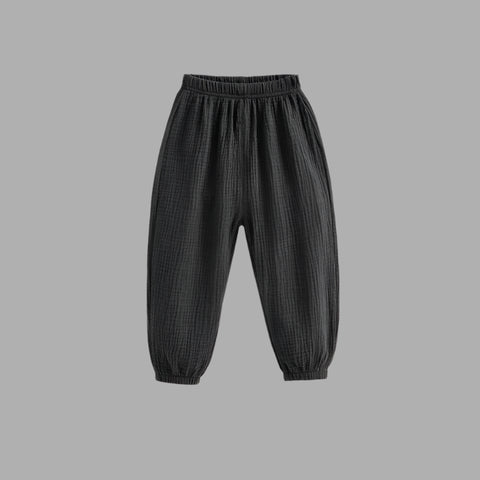 Summer Kids Cotton Linen Pleated Pants – Stylish & Comfortable Harem Trousers