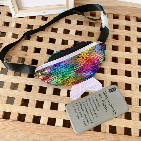 Fashion Sequin Fanny Pack for Kids – Shiny Mermaid Waist Bag for Girls