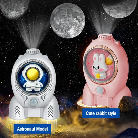 Rocket Galaxy Night Light Projector - 360° Rotate Starry Sky Lamp