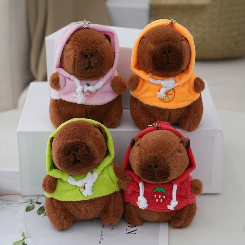 Cute Capybara Fruit Hoodie Keychain - Cute and Stylish! Teeny Pandas