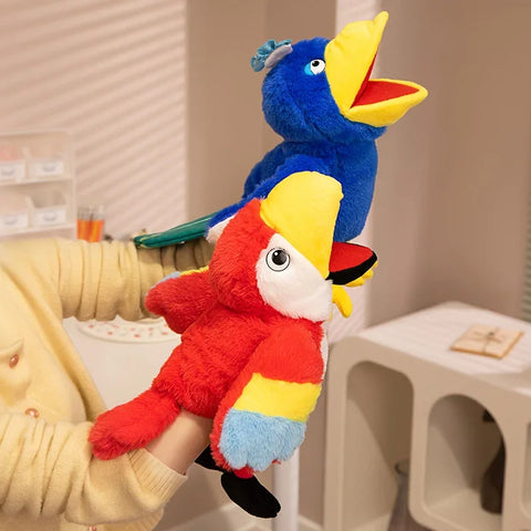 6-Style Toucan Hand Puppet Plush Toys – Parrot, Eagle, Peacock, Owl, Flamingo