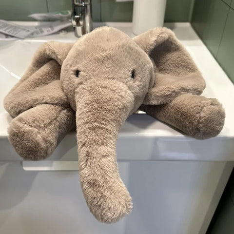 Super Soft Grey Elephant Plush Toy – Flappy Ears Hugging Pillow
